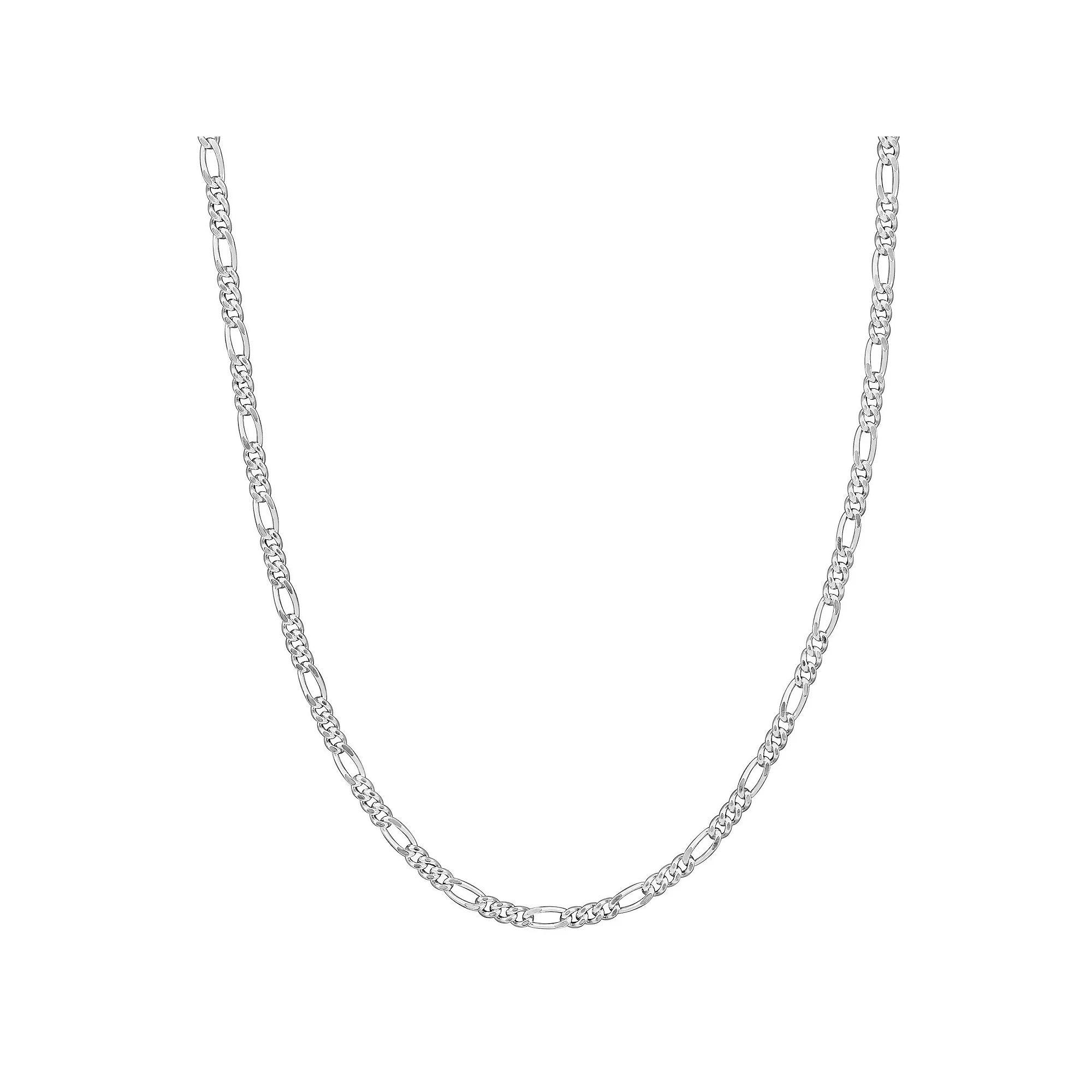 Stella Grace Sterling Silver Figaro Chain Necklace, Womens Product Image