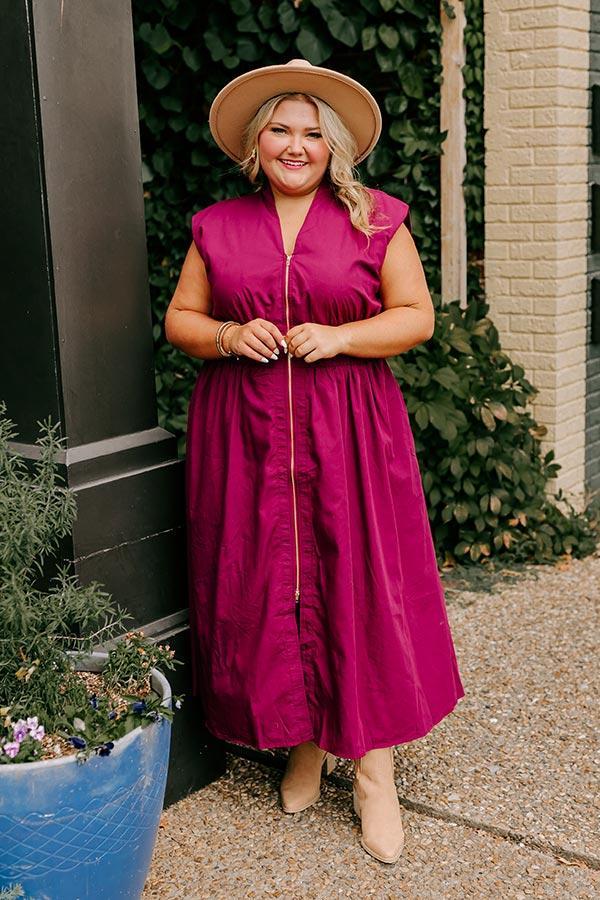 Chic Ensemble Midi Dress in Wine Curves Product Image