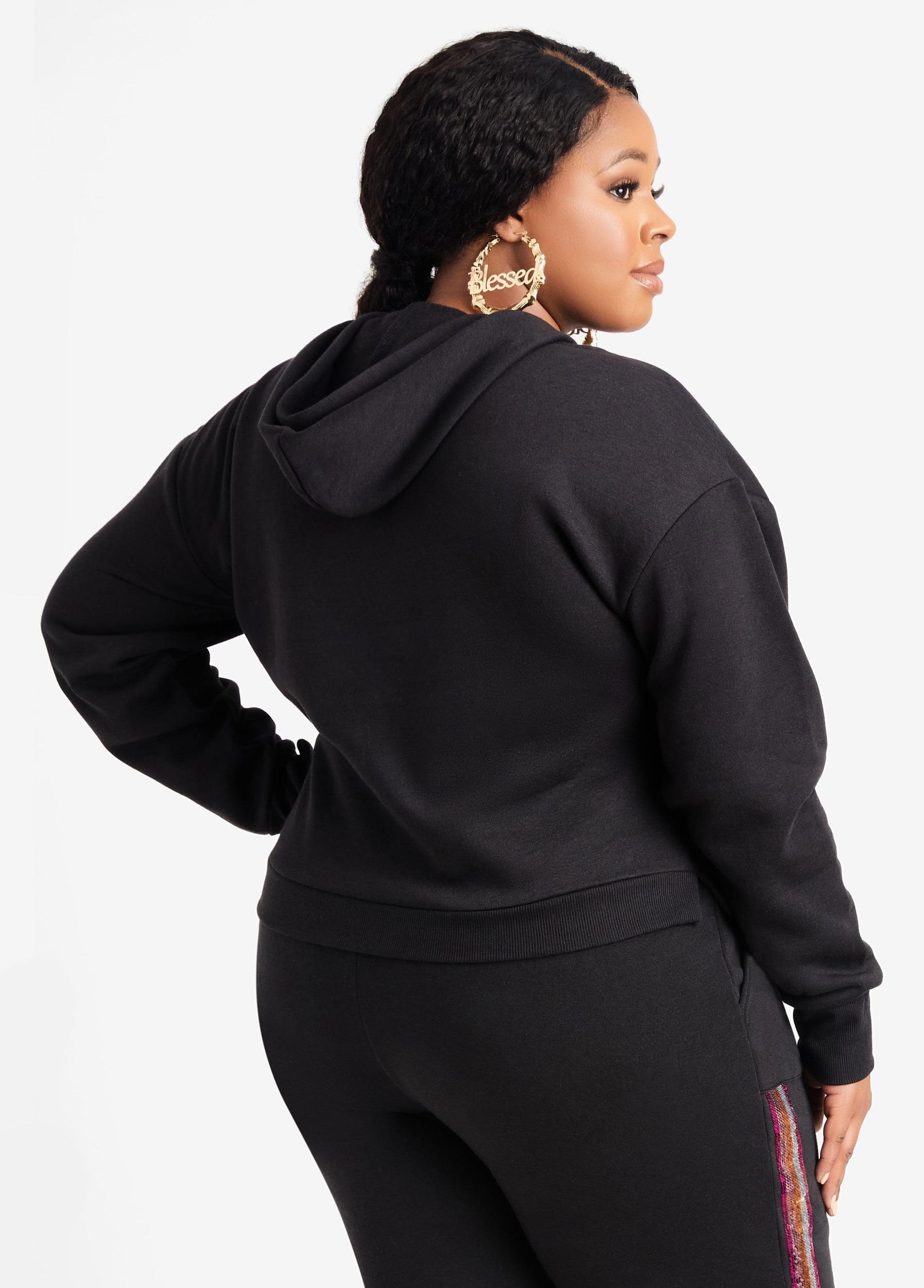 Plus Size Bebe Sport Embellished Hoodie Product Image