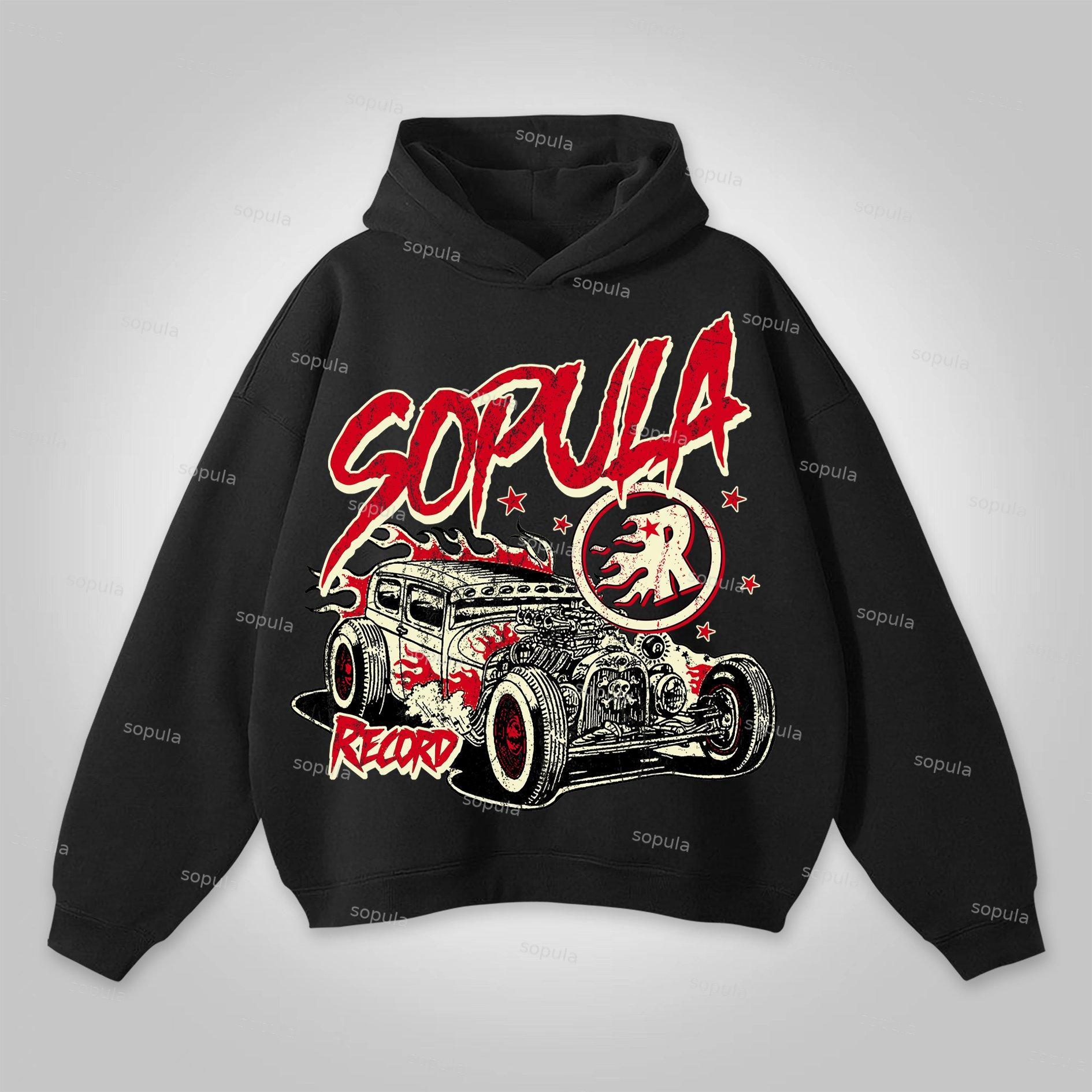 Sopula Fun Flame Car Graphics Print Hoodie Product Image