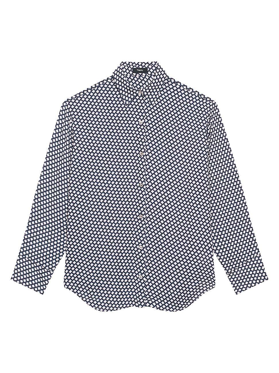 Womens Geo Block Boyfriend Shirt Product Image