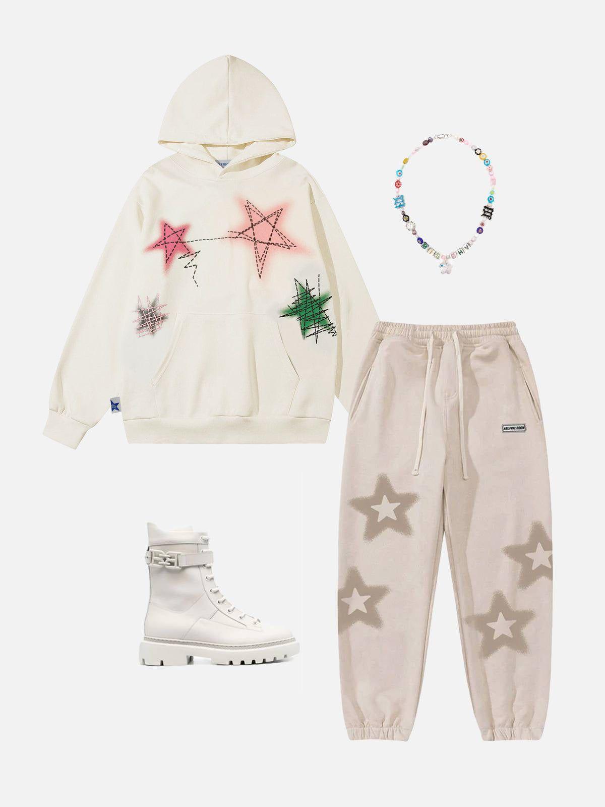 Aelfric Eden Graffiti Star Graphic Pullover Hoodie Product Image