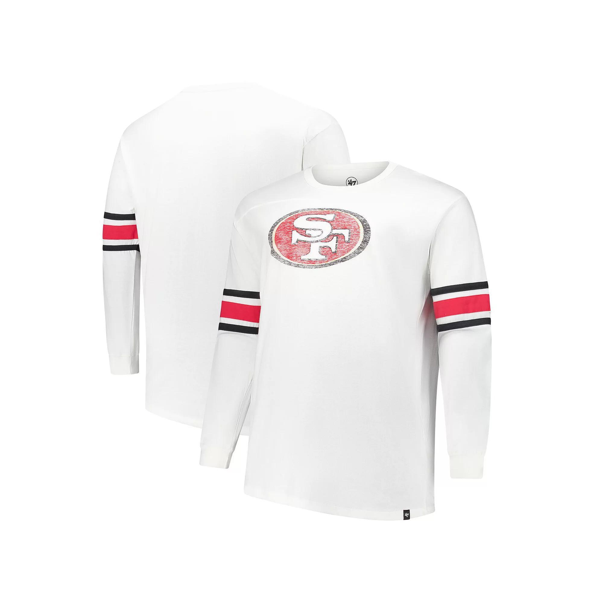 Men's '47 White San Francisco 49ers Big & Tall Premier Brex Long Sleeve T-Shirt, Size: 2XLT Product Image