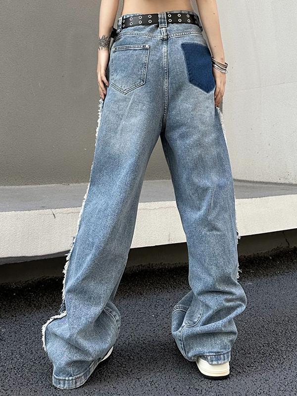 Vintage Multi Pocket Side Raw Trim Cargo Jeans Product Image
