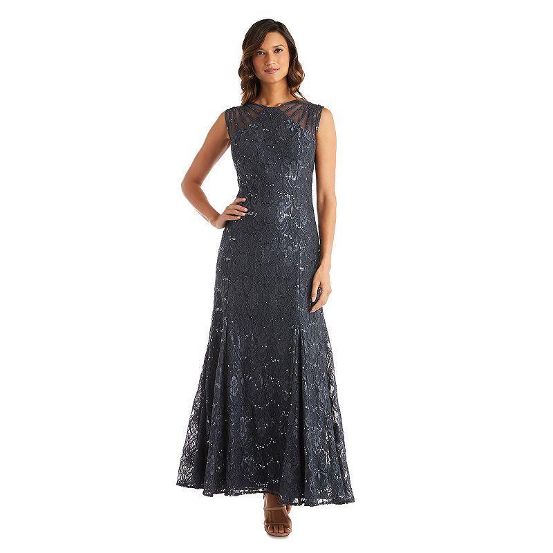 Women's R&M Richards Mermaid Lace Gown, Size: 16, Cadet Product Image