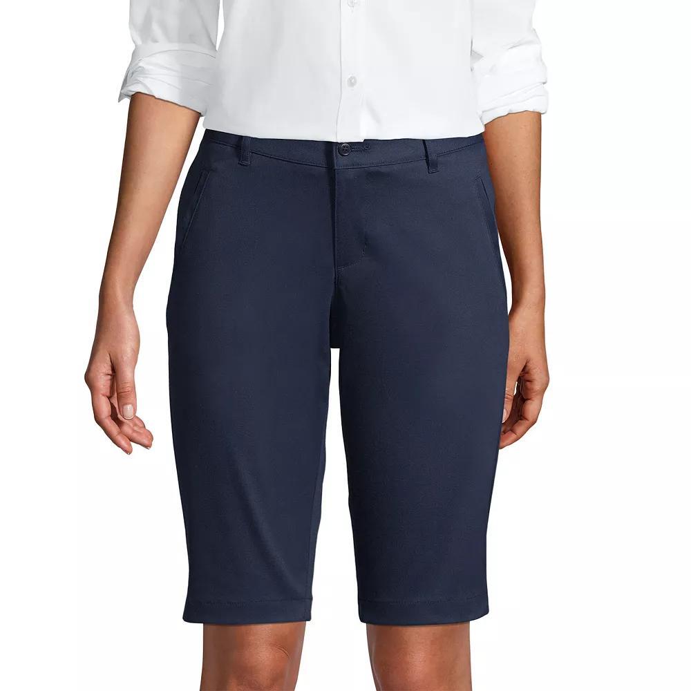 Women's Lands' End Stretch Chino Bermuda Shorts, Size: 10, Green Product Image