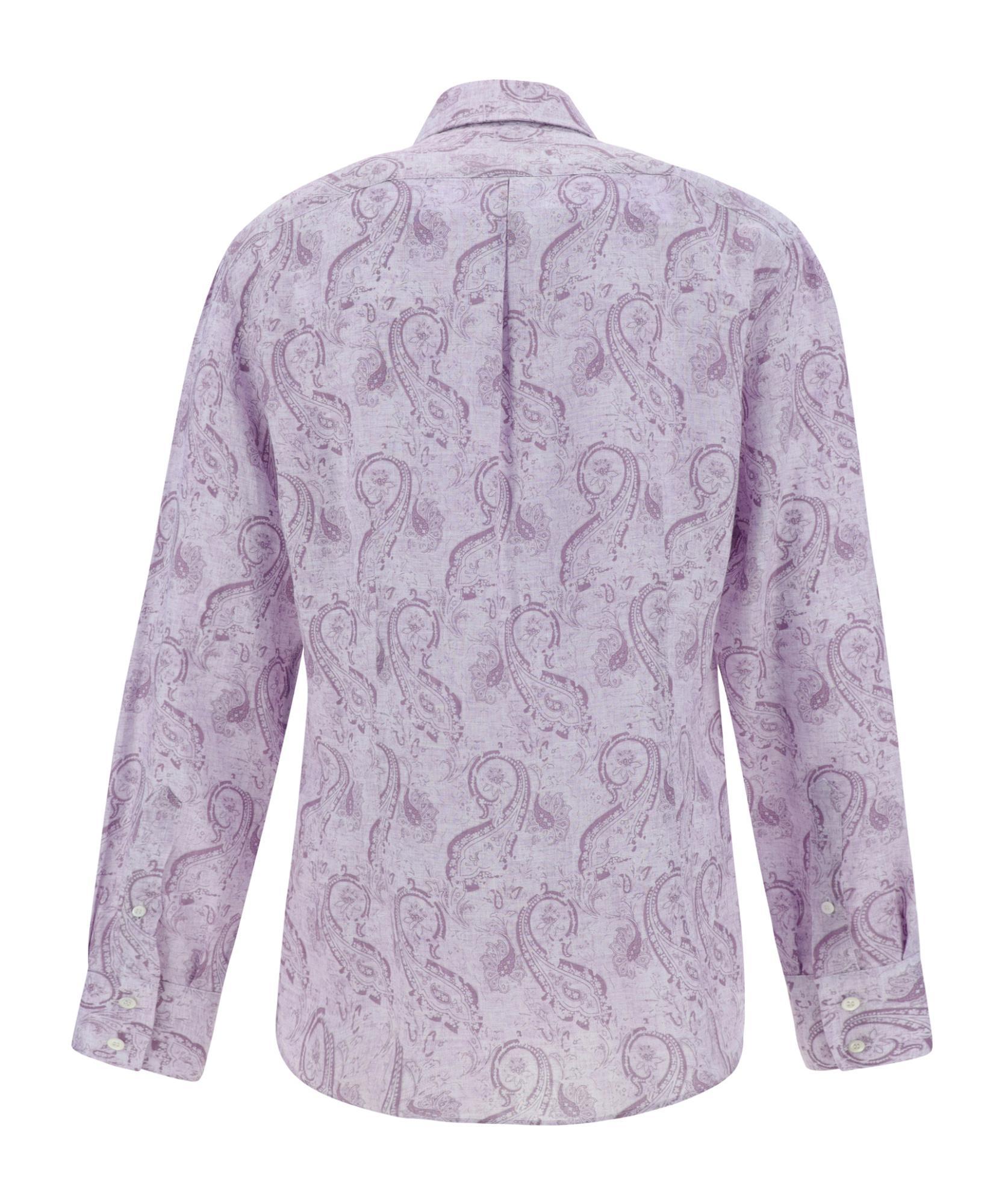 BRUNELLO CUCINELLI Long-sleeved Shirt In Purple Product Image