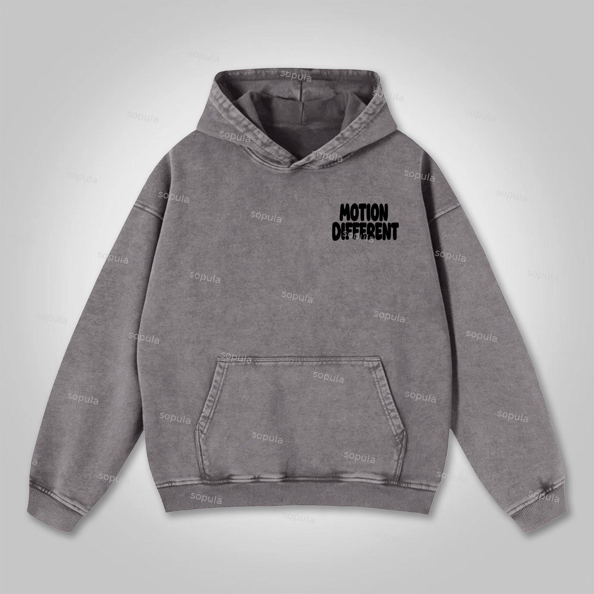 Sopula Vintage Motion Different Graphic Washed Hoodie Product Image