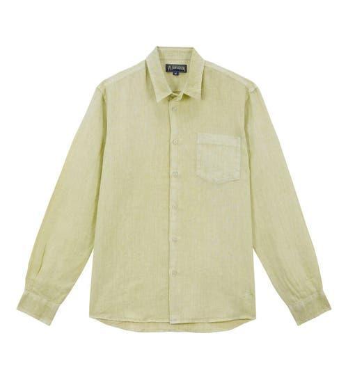 Mens Linen Button-Up Shirt Product Image