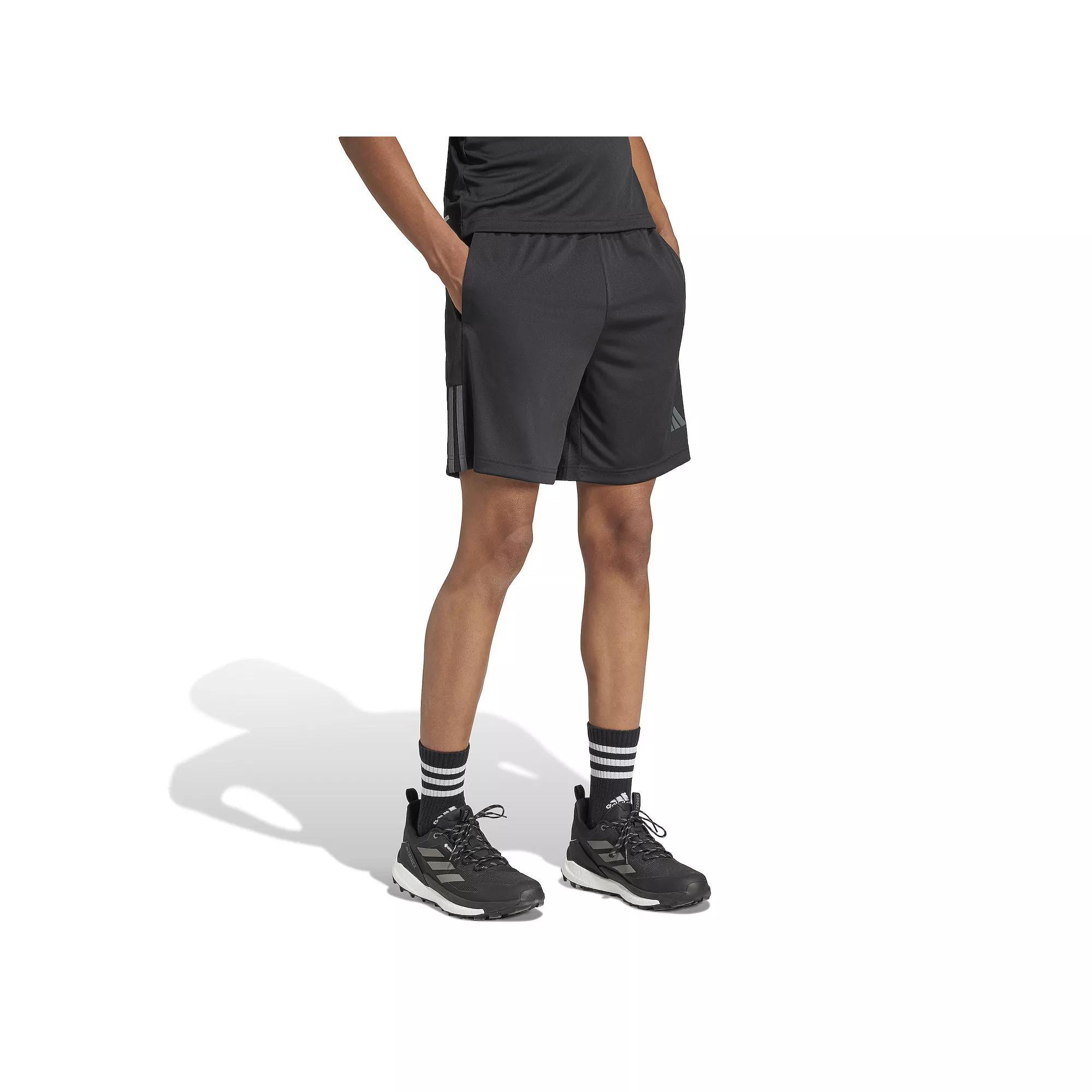 Men's adidas Sereno 3-Stripes AEROREADY Sportswear Shorts, Size: Large, Black Grey Product Image