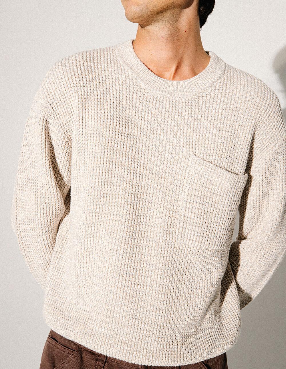 RSQ Mens Heathered Sweater - OATMEAL Product Image