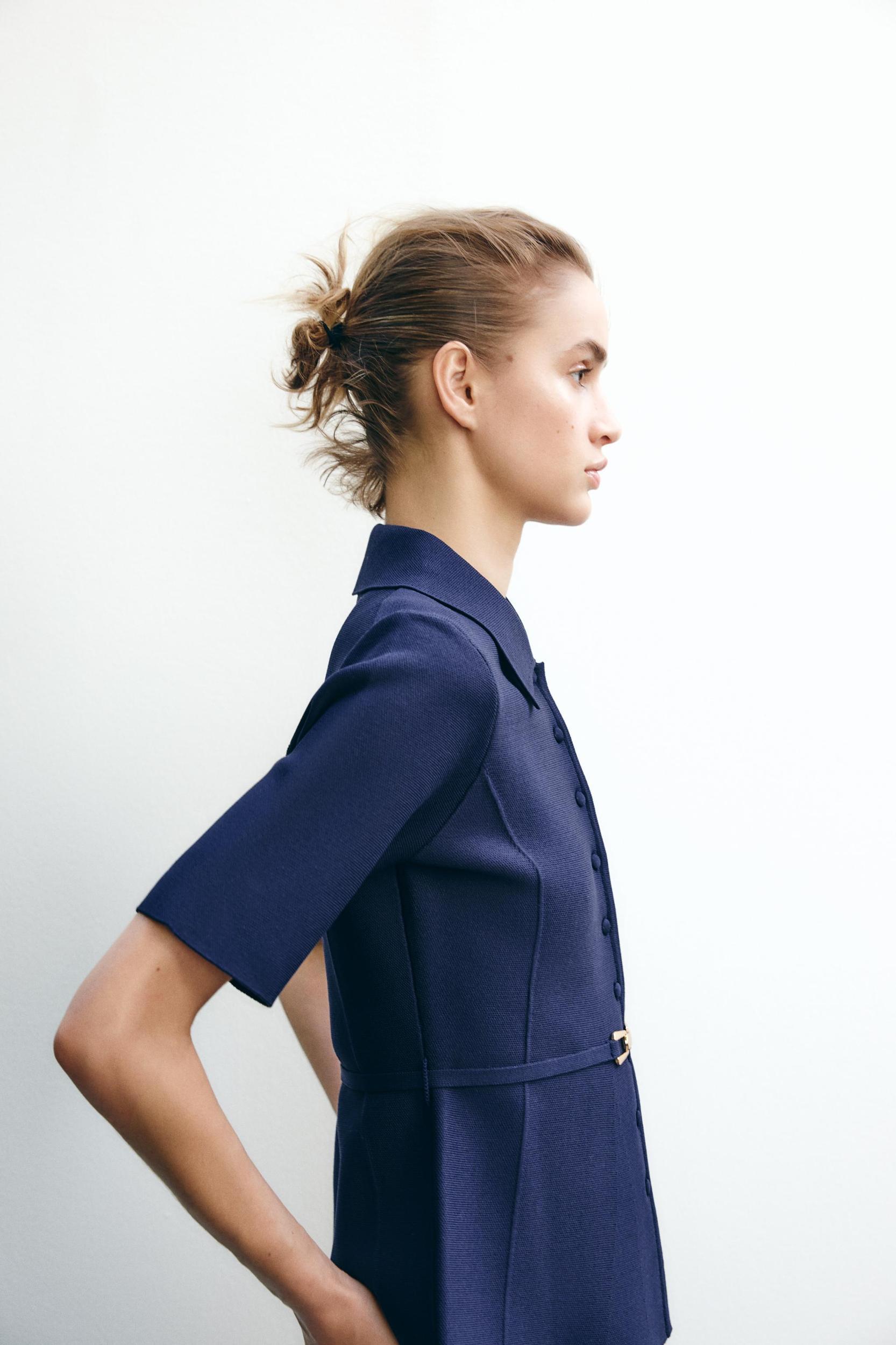 PLAIN KNIT BELTED JACKET Product Image