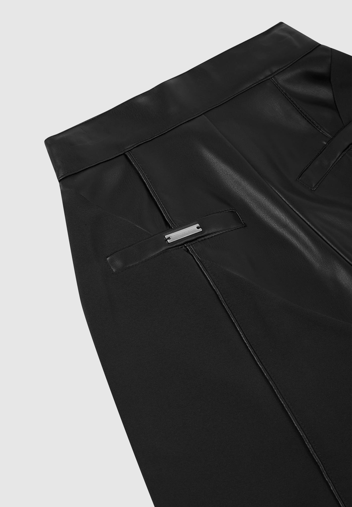 Leather & Woven Trousers - Black Female Product Image