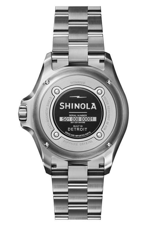 SHINOLA Men's Ice Monster Brushed Titanium Bracelet Watch In Ice White Product Image