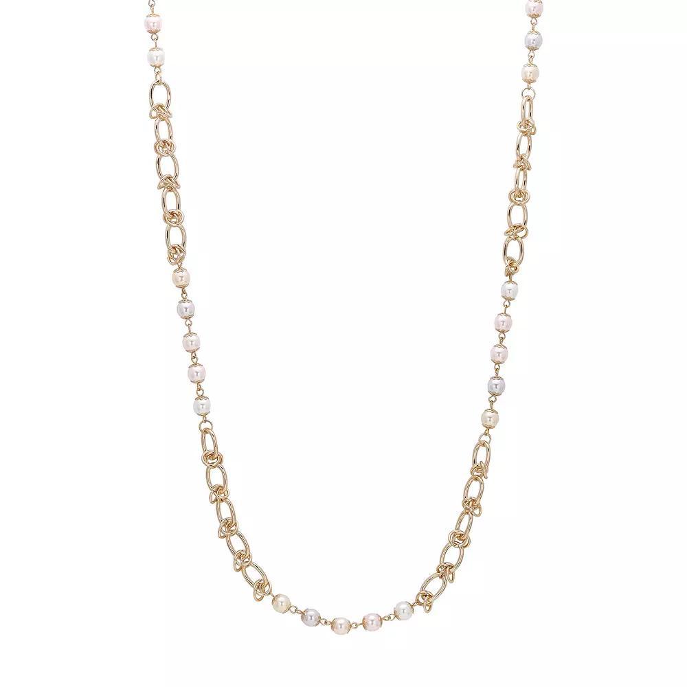 1928 Two Tone Multi Teardrop Necklace, Womens Product Image