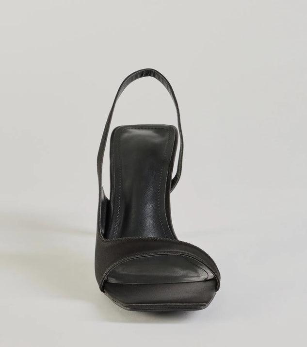 Chic Satin Sling-Back Stiletto Heels Product Image