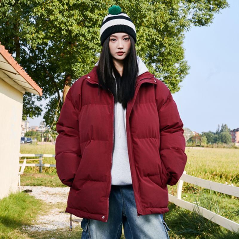 Plain Zip Puffer Jacket Product Image