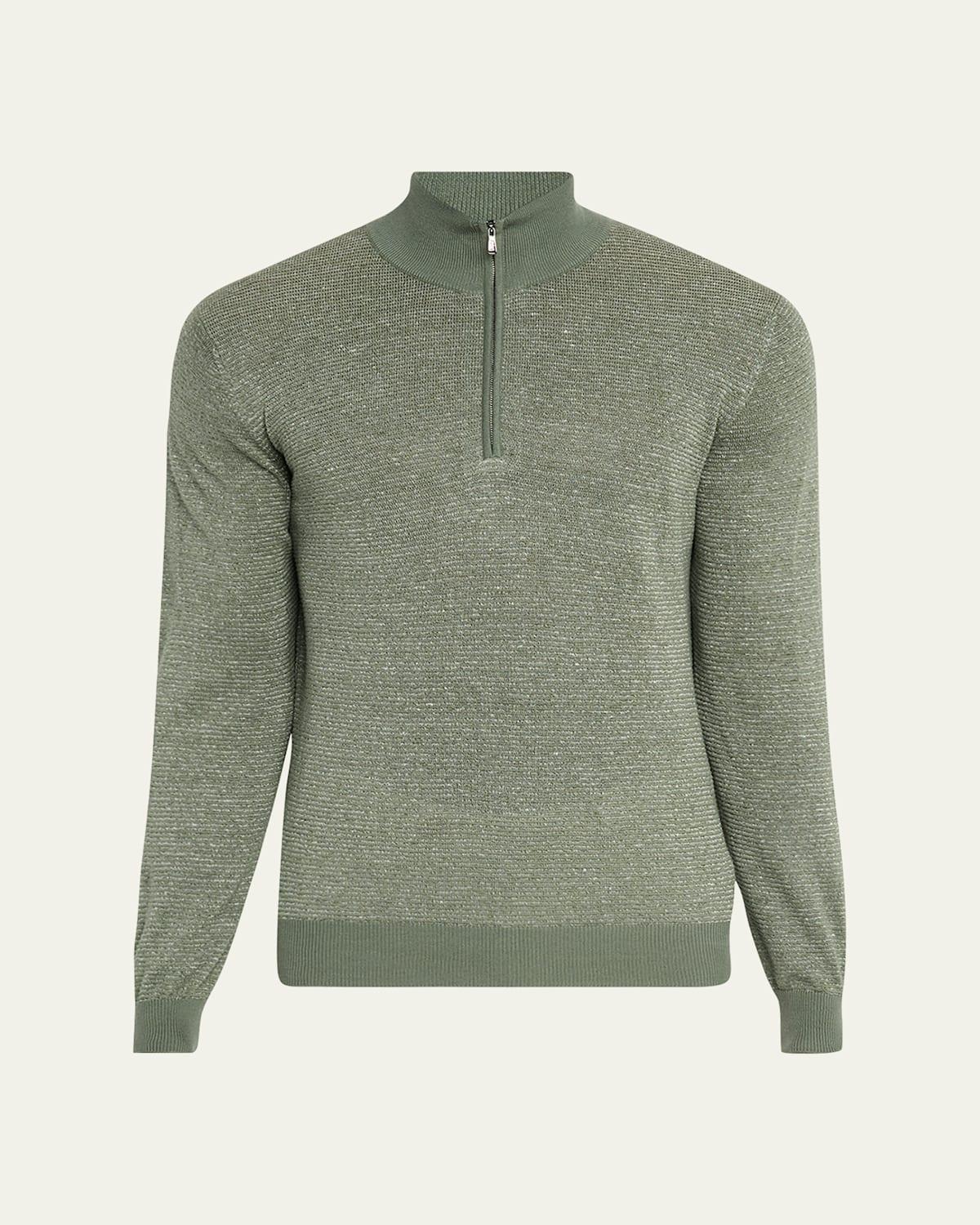 Mens Micro-Stripe Half-Zip Sweater Product Image
