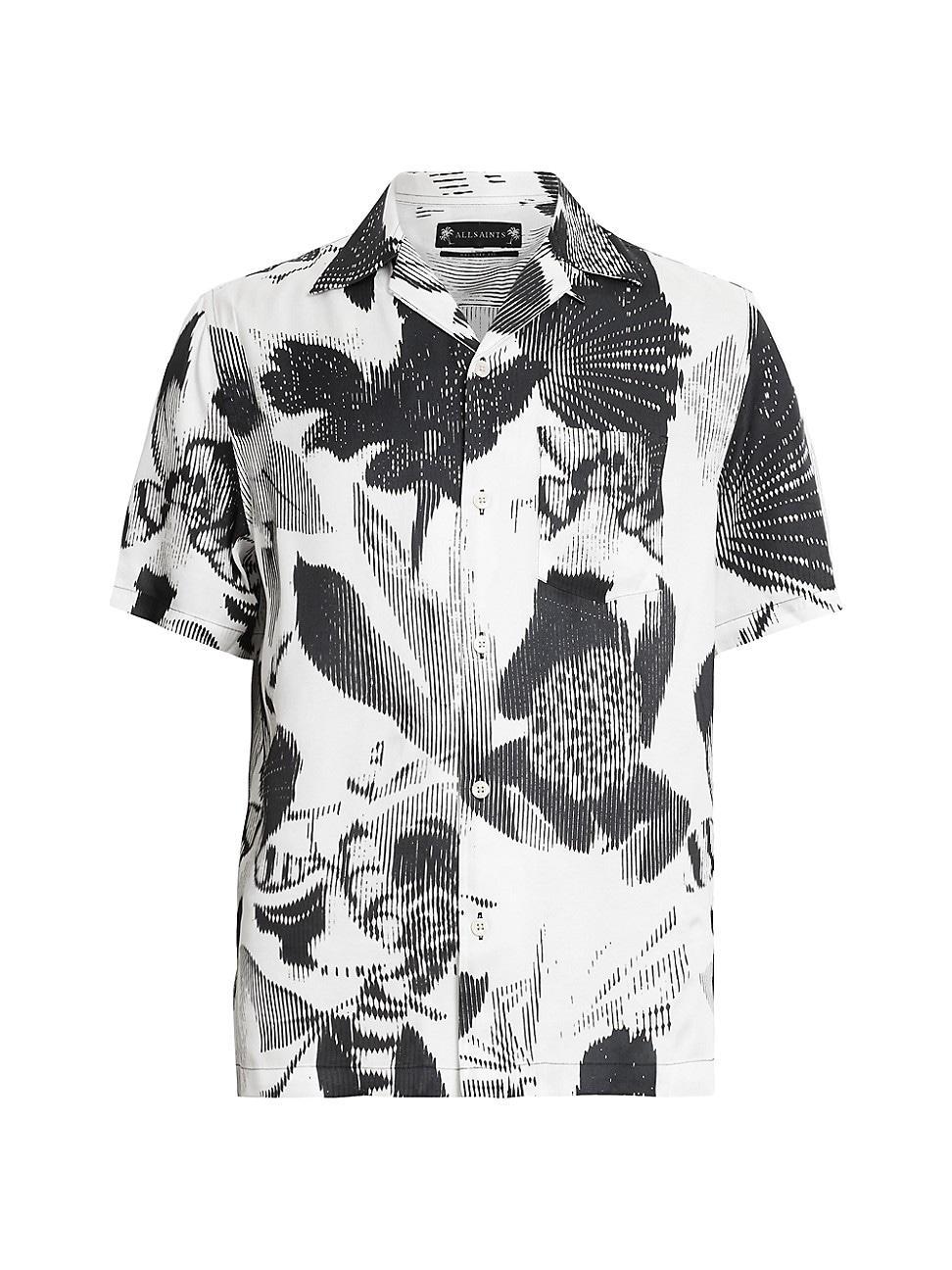 AllSaints Frequency Short Sleeve Shirt (Off Men's Clothing Product Image