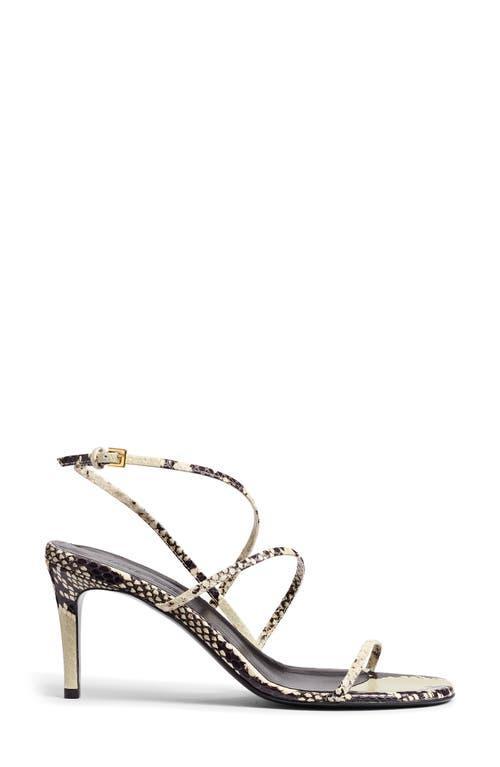KHAITE Loop Snake-effect Leather Sandals In Beige Comb Product Image