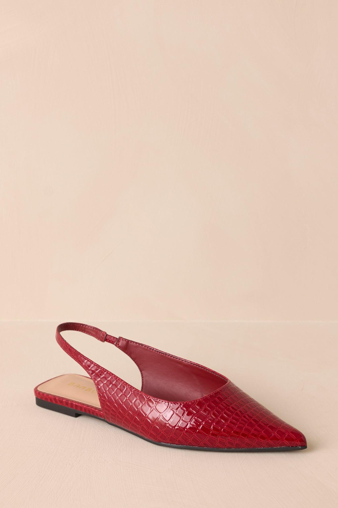 Mixed Feelings Red Pointed-Toe Slingback Flats Product Image
