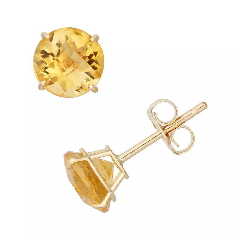 Citrine 10k Gold Stud Earrings, Women's, Orange Product Image