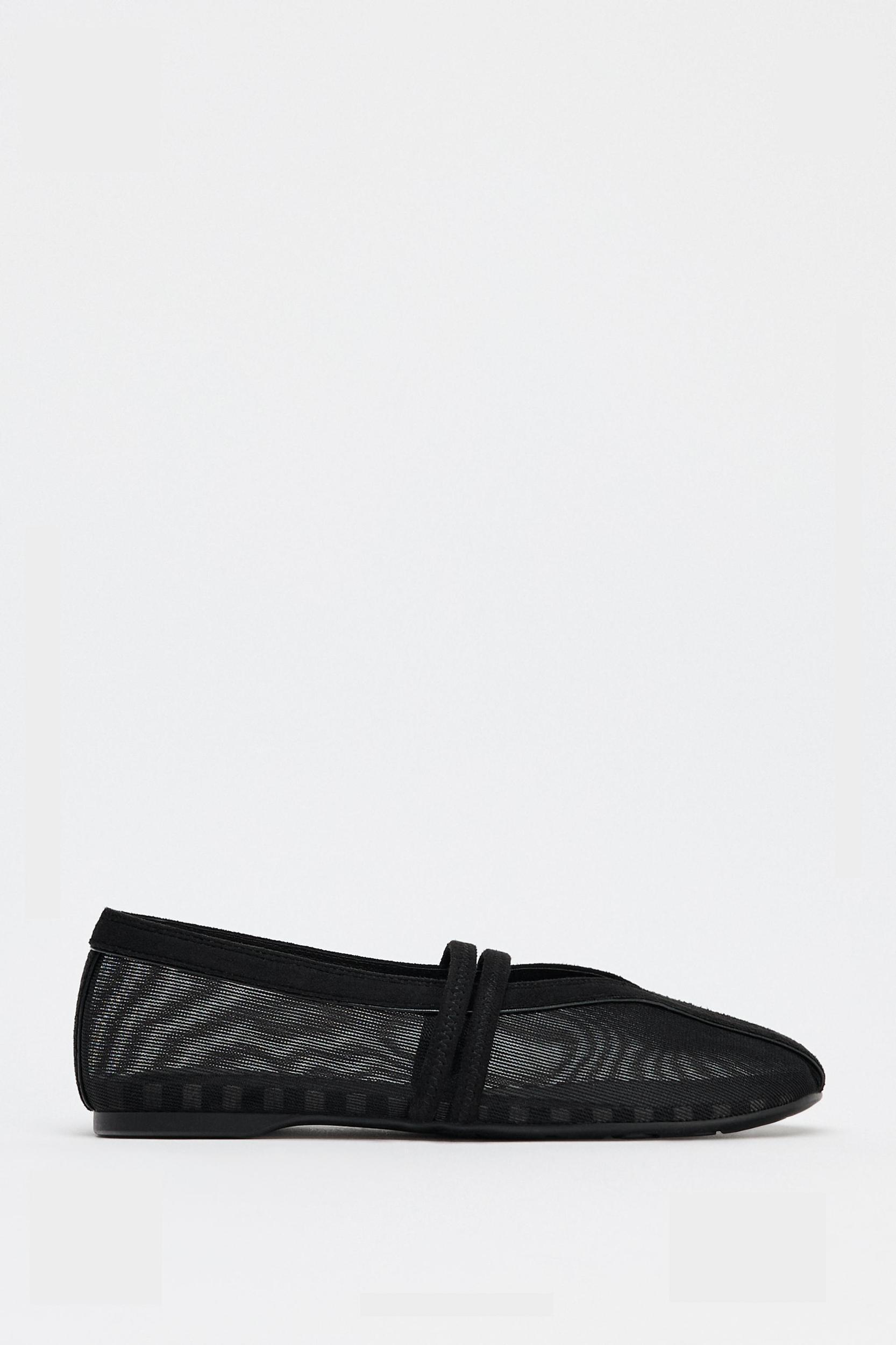 DOUBLE STRAP MESH BALLET FLATS Product Image