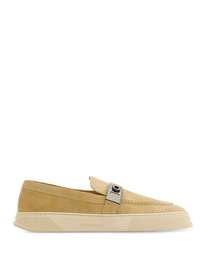 Ferragamo Mens Brad Hybrid Suede Sneakers with Hug Buckle Product Image