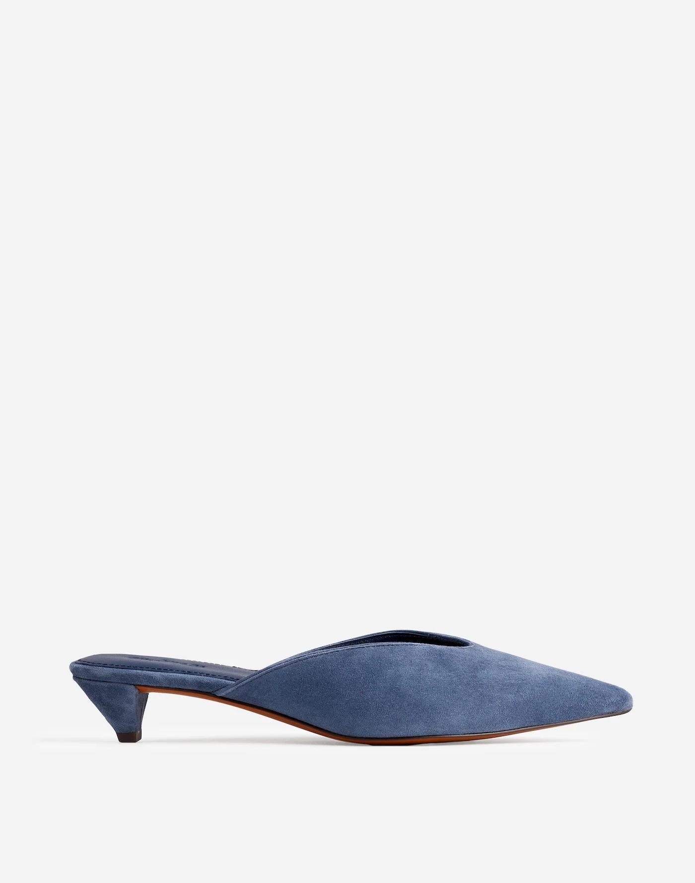 The Simone Kitten-Heel Mules in Suede Product Image