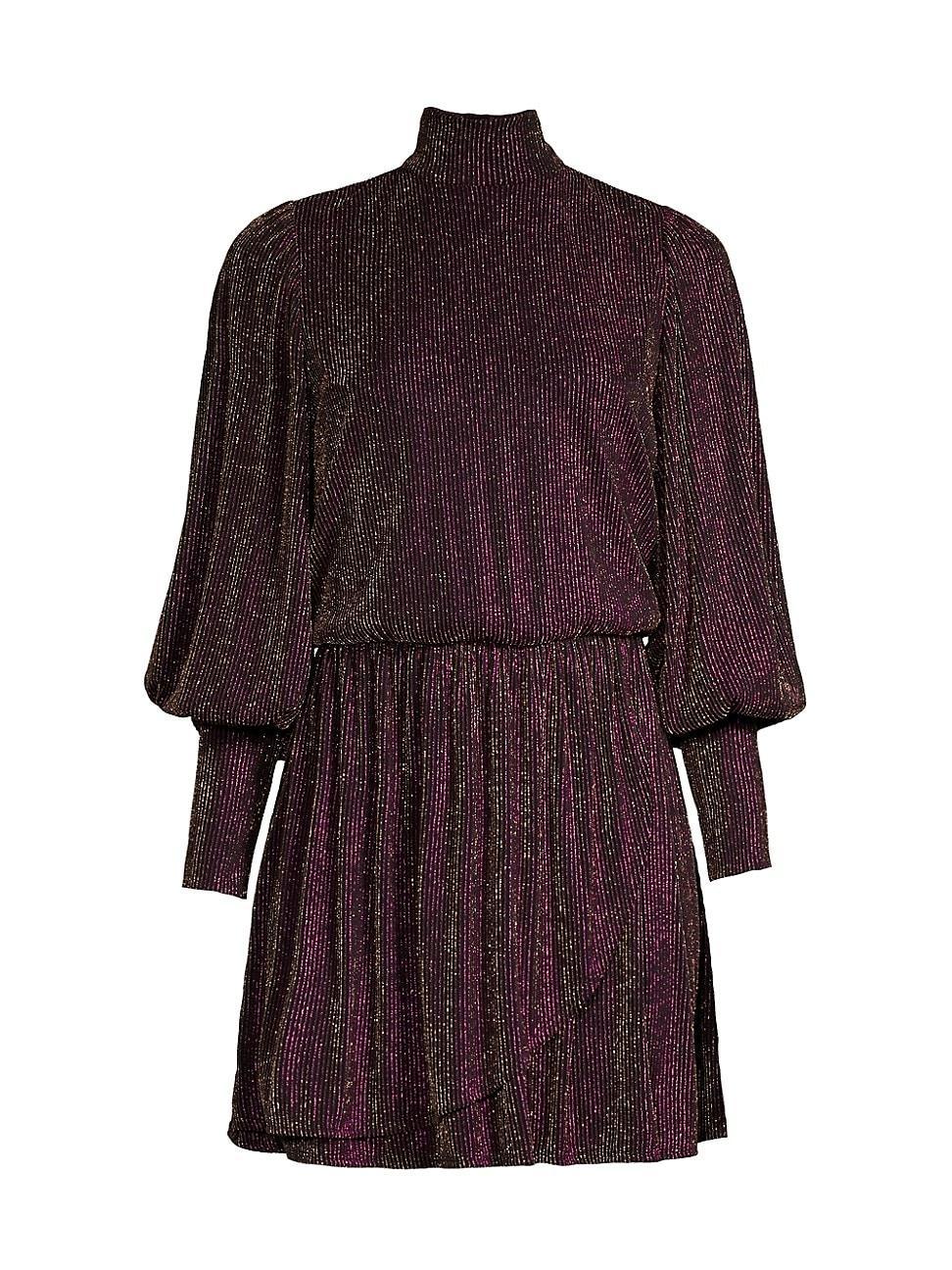 Womens Gavin Metallic Ribbed Minidress Product Image