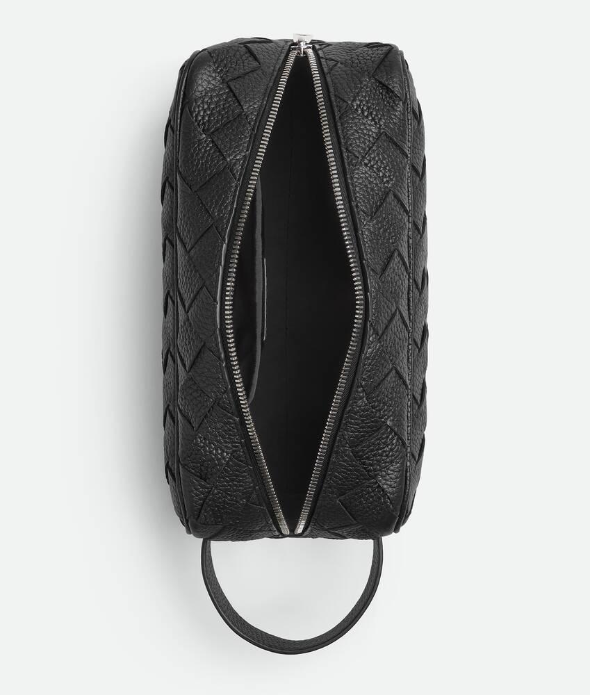 Men's Intrecciato Travel Pouch in Black Product Image