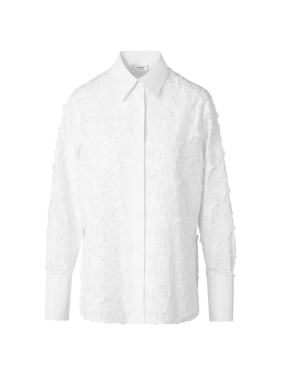 Womens Star Embroidered Cotton Shirt Product Image