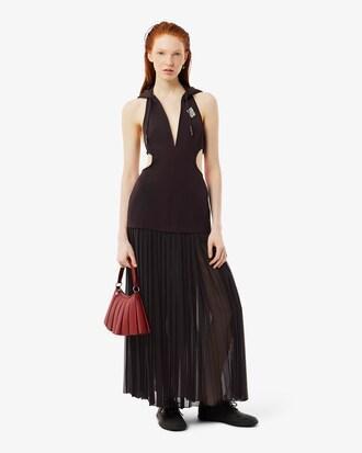 Runway Long Pleated Hooded Dress Product Image