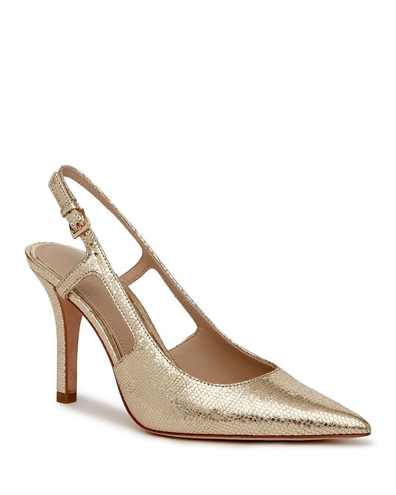 PAIGE Samara Slingback Pointed Toe Pump In Light Gold Product Image
