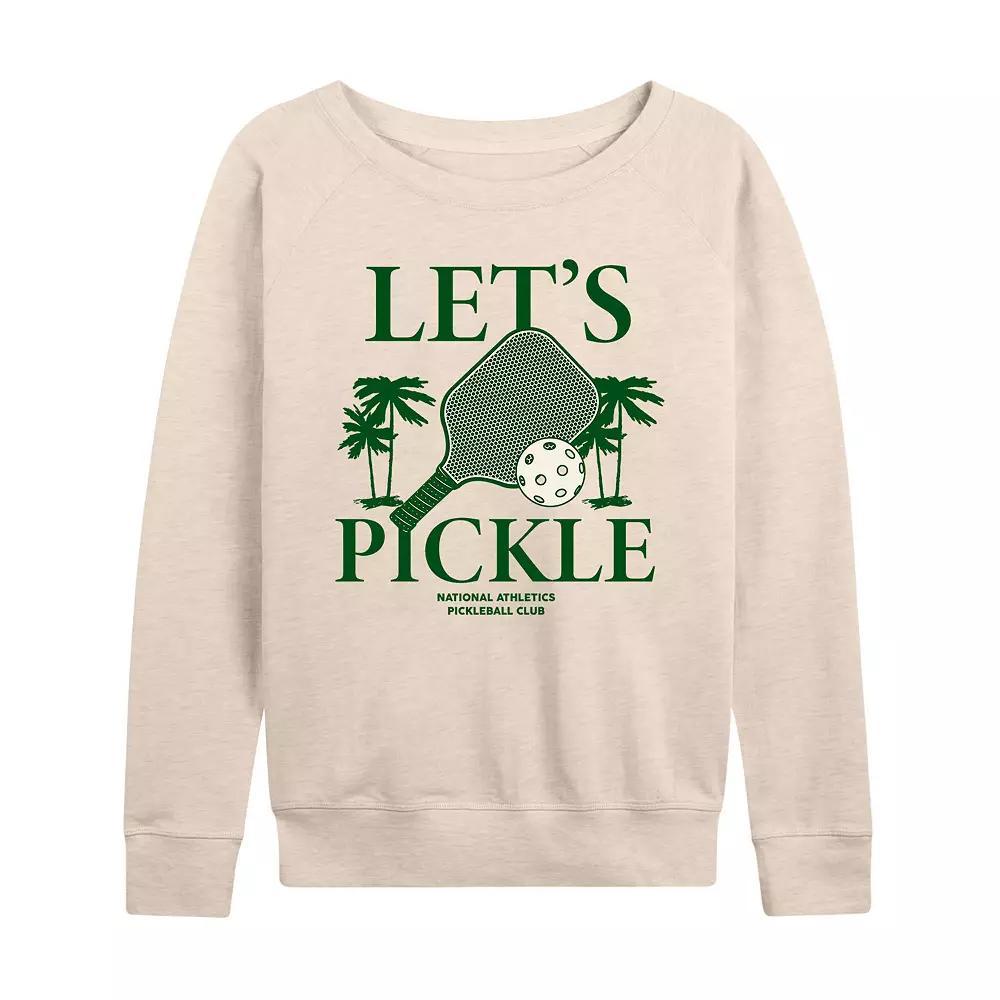 Women's Let's Pickle French Terry Long Sleeve Tee, Girl's, Size: XL, Beige Product Image