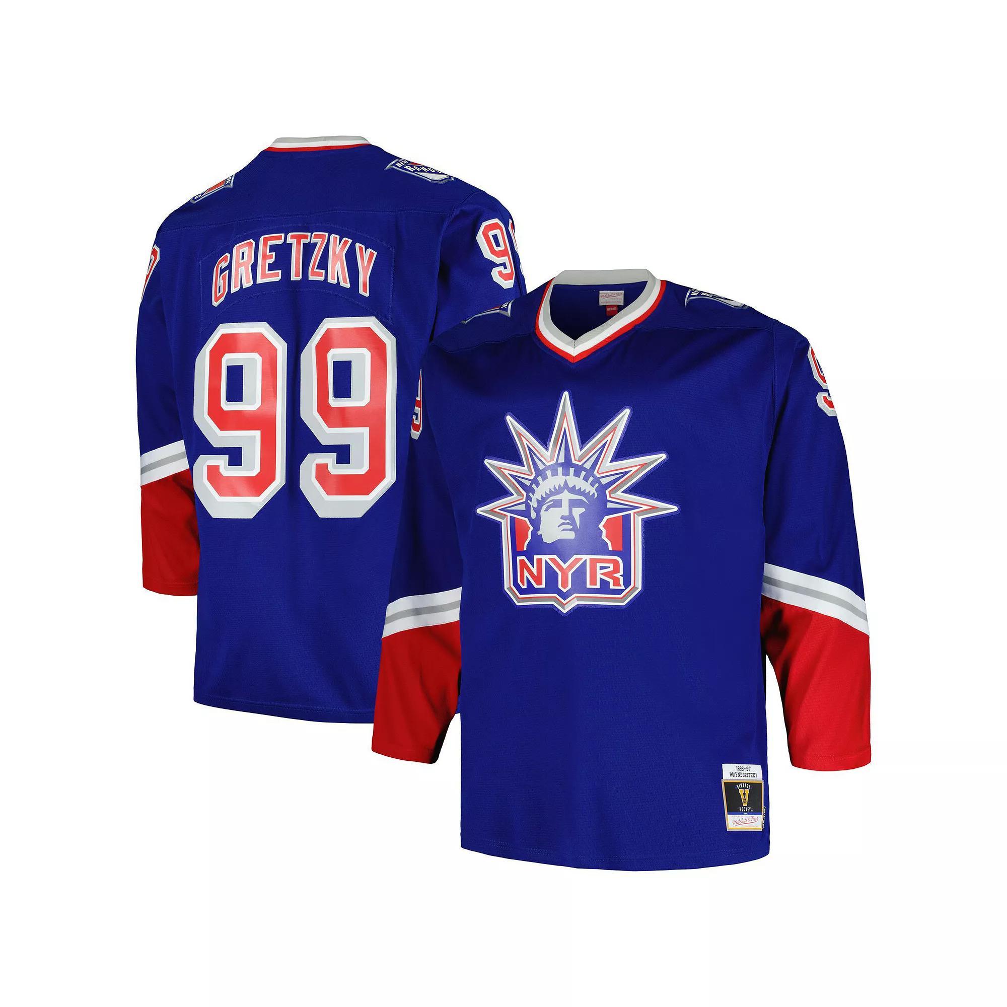 Mens Mitchell & Ness Wayne Gretzky Blue New York Rangers Big & Tall Blue Line Player Jersey Product Image