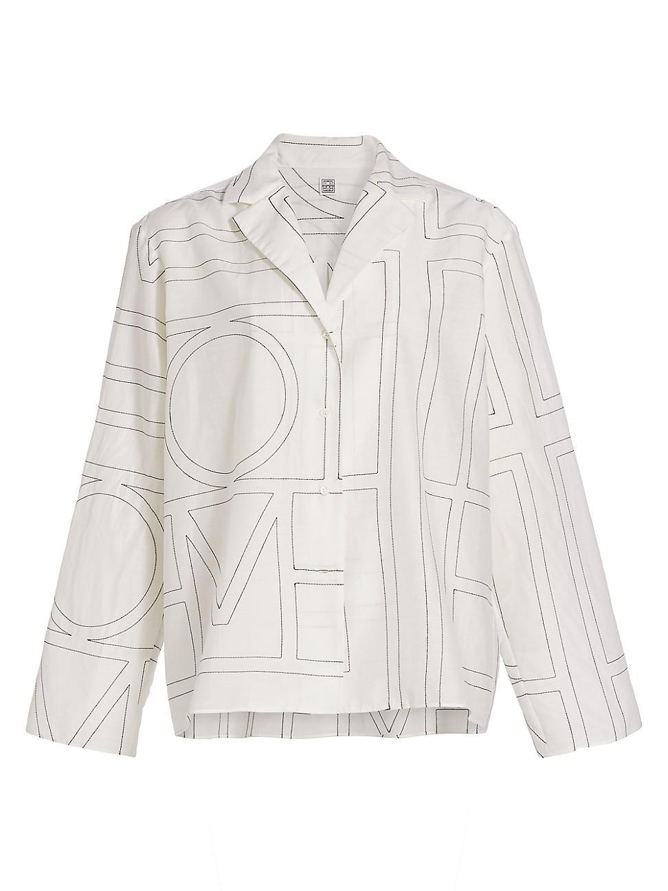 Womens Monogram Cotton-Blend Pajama-Style Top Product Image