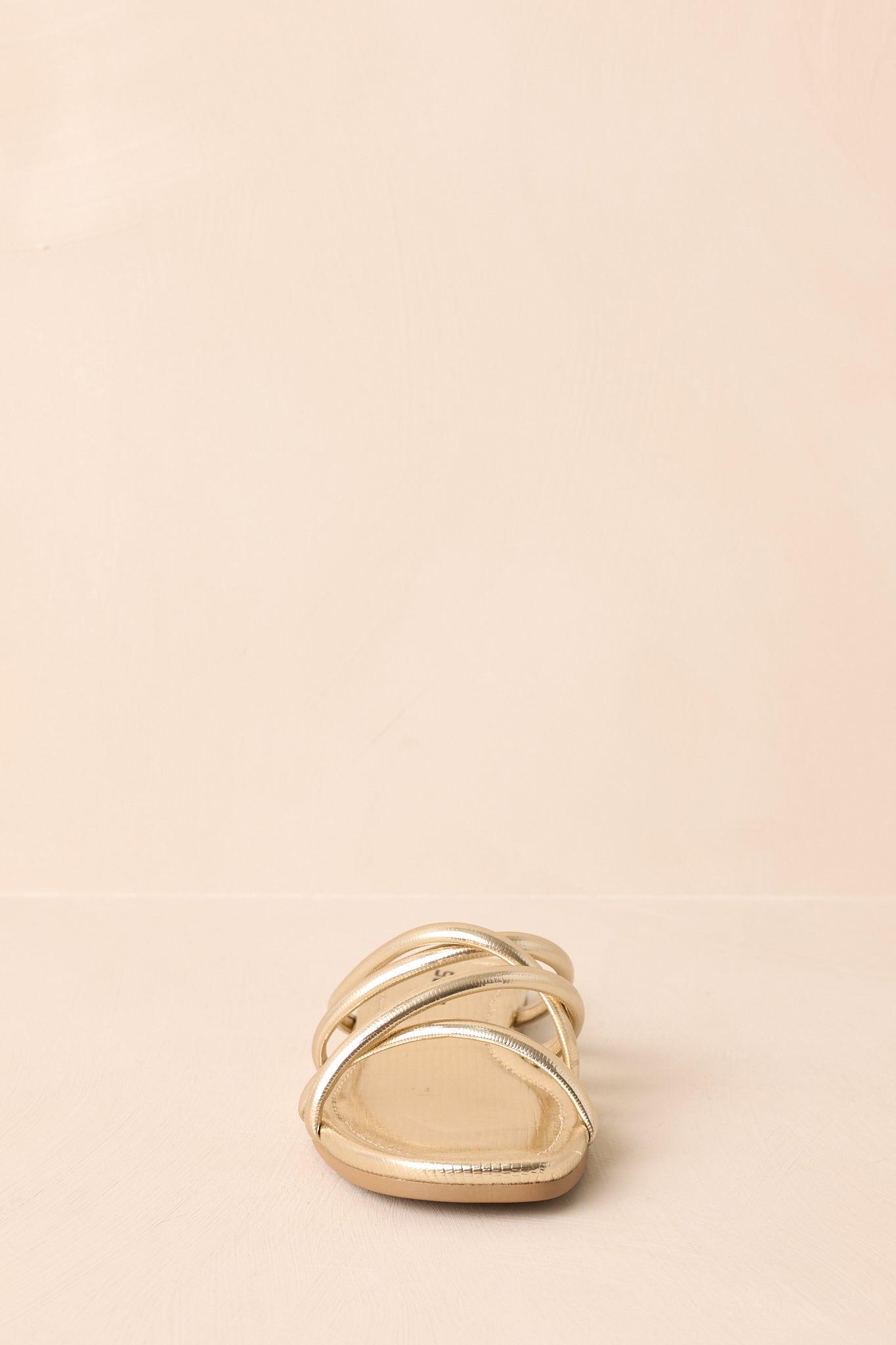 Wide Open Spaces Metallic Gold Flat Slide On Sandals Product Image