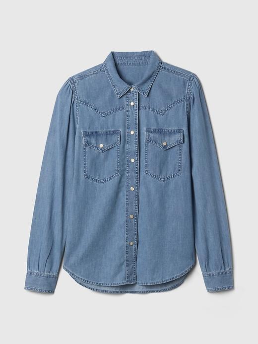 UltraSoft Denim Western Shirt Product Image