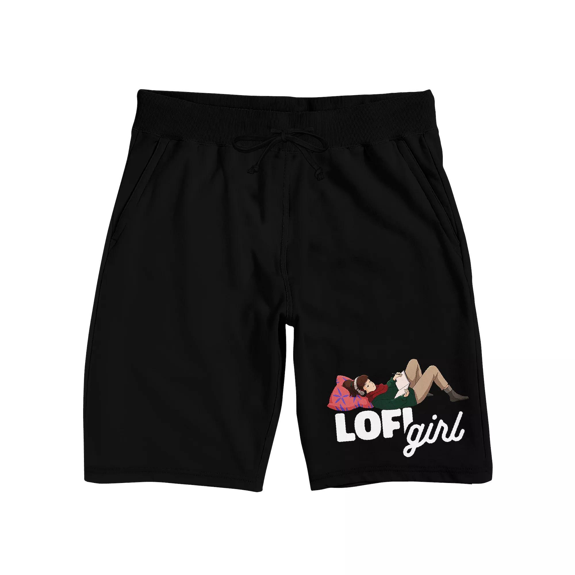 Men's Original & Unrestored Lofi Girl Pajama Shorts, Size: XXL, Black Product Image