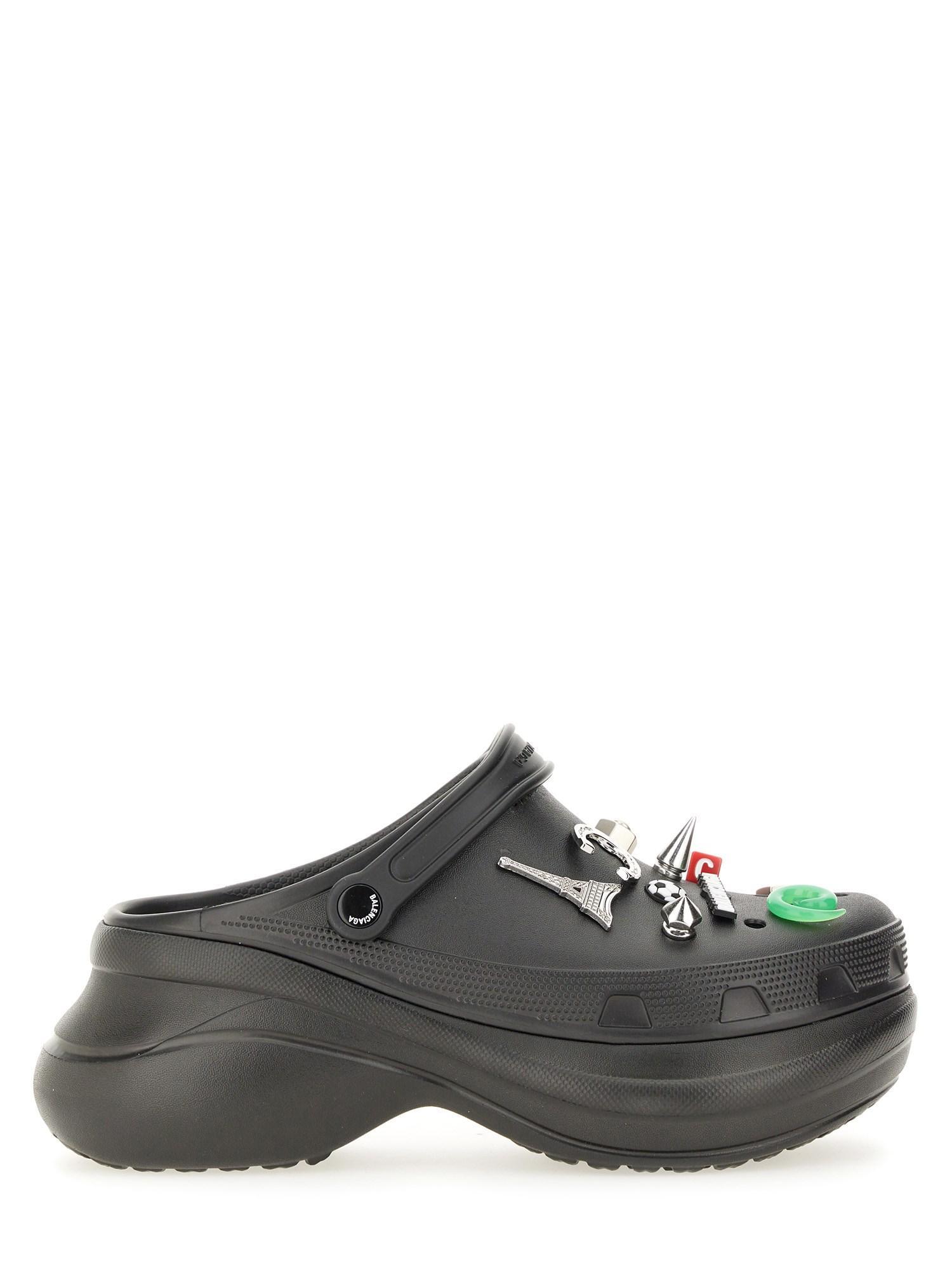 BALENCIAGA Platform Sandals Embellished Ventilation Holes In Black Product Image