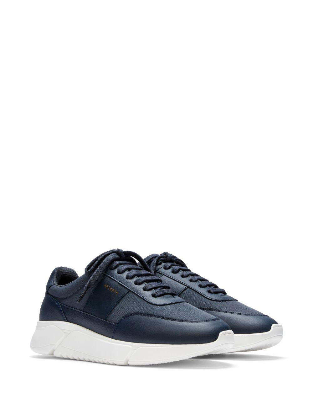 logo-print panelled leather sneakers Product Image