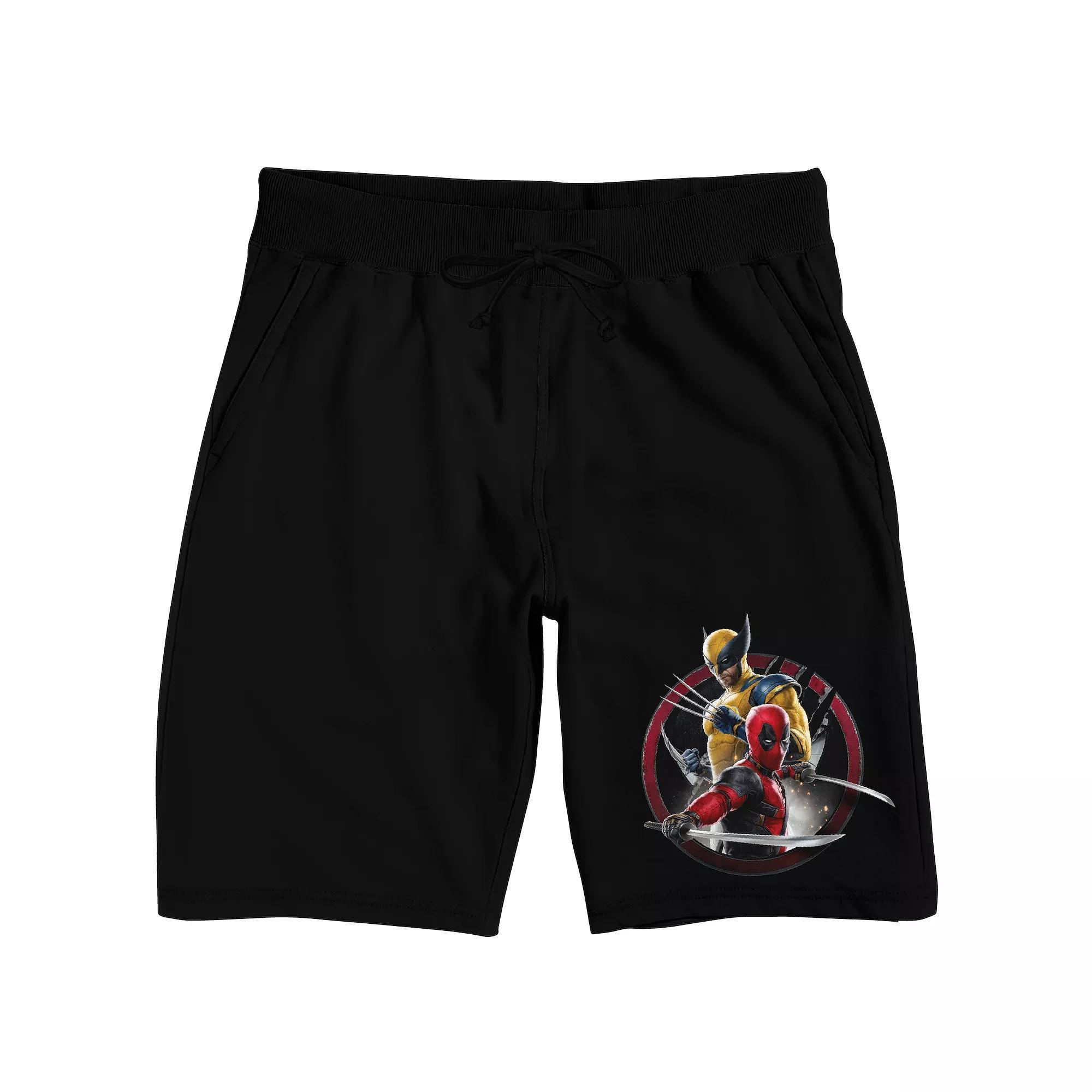 Men's Deadpool & Wolverine Sleep Shorts, Size: Small, Black Product Image