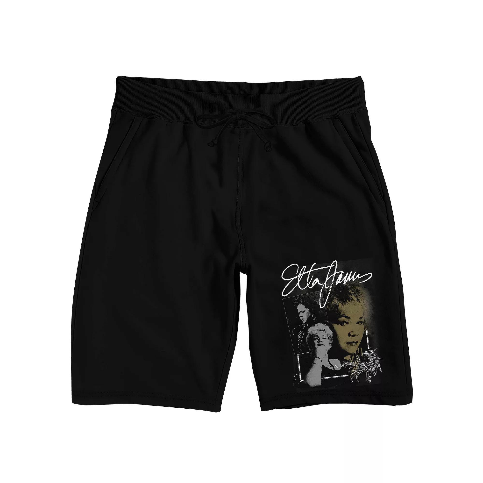 Men's Etta James Autograph Sleep Shorts, Size: Small, Black Product Image