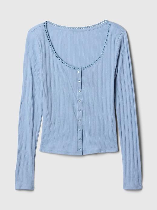 Cropped Pointelle Cardigan Product Image