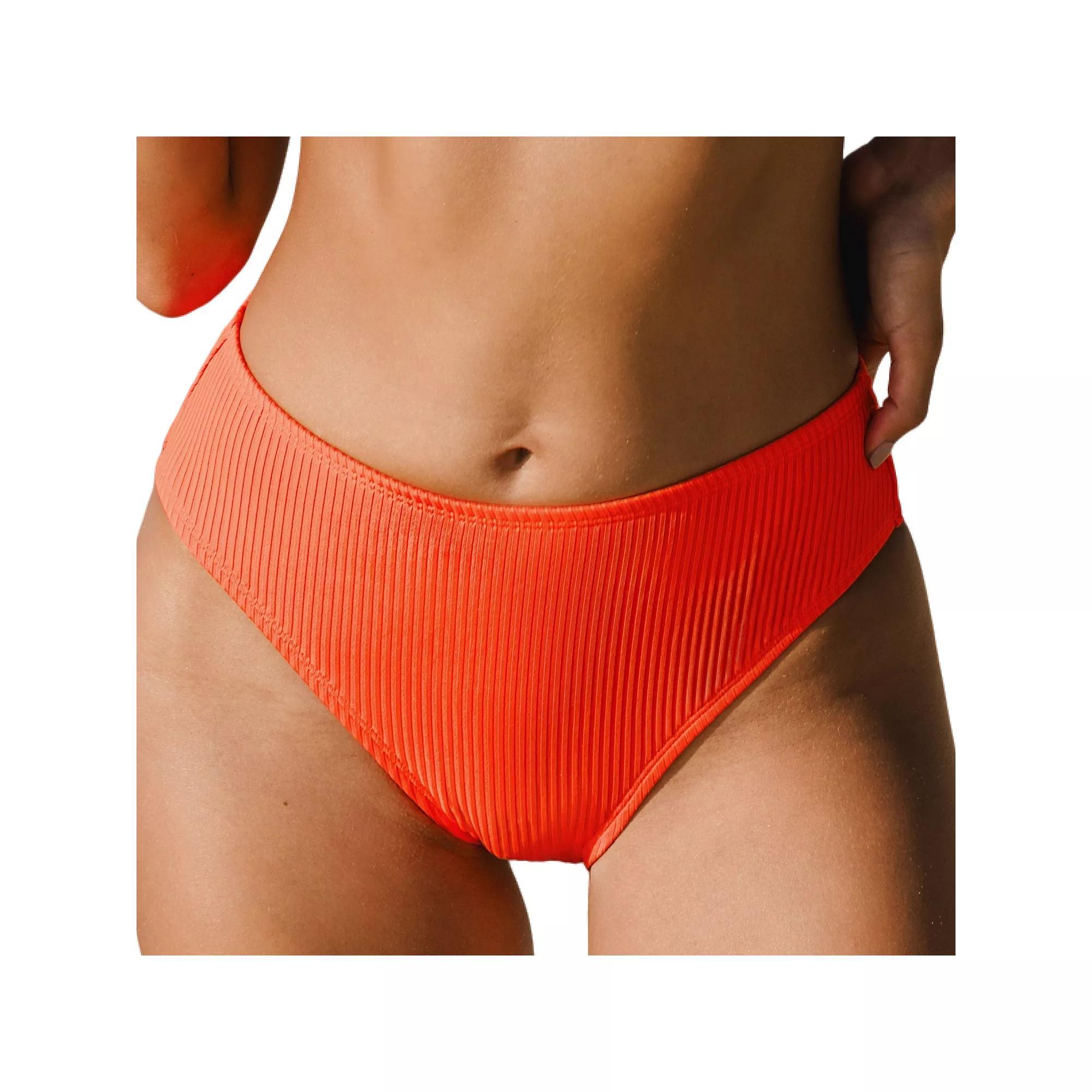Women's Cupshe Mid-Rise Hipster Swim Bottoms, Size: Small, Orange Product Image