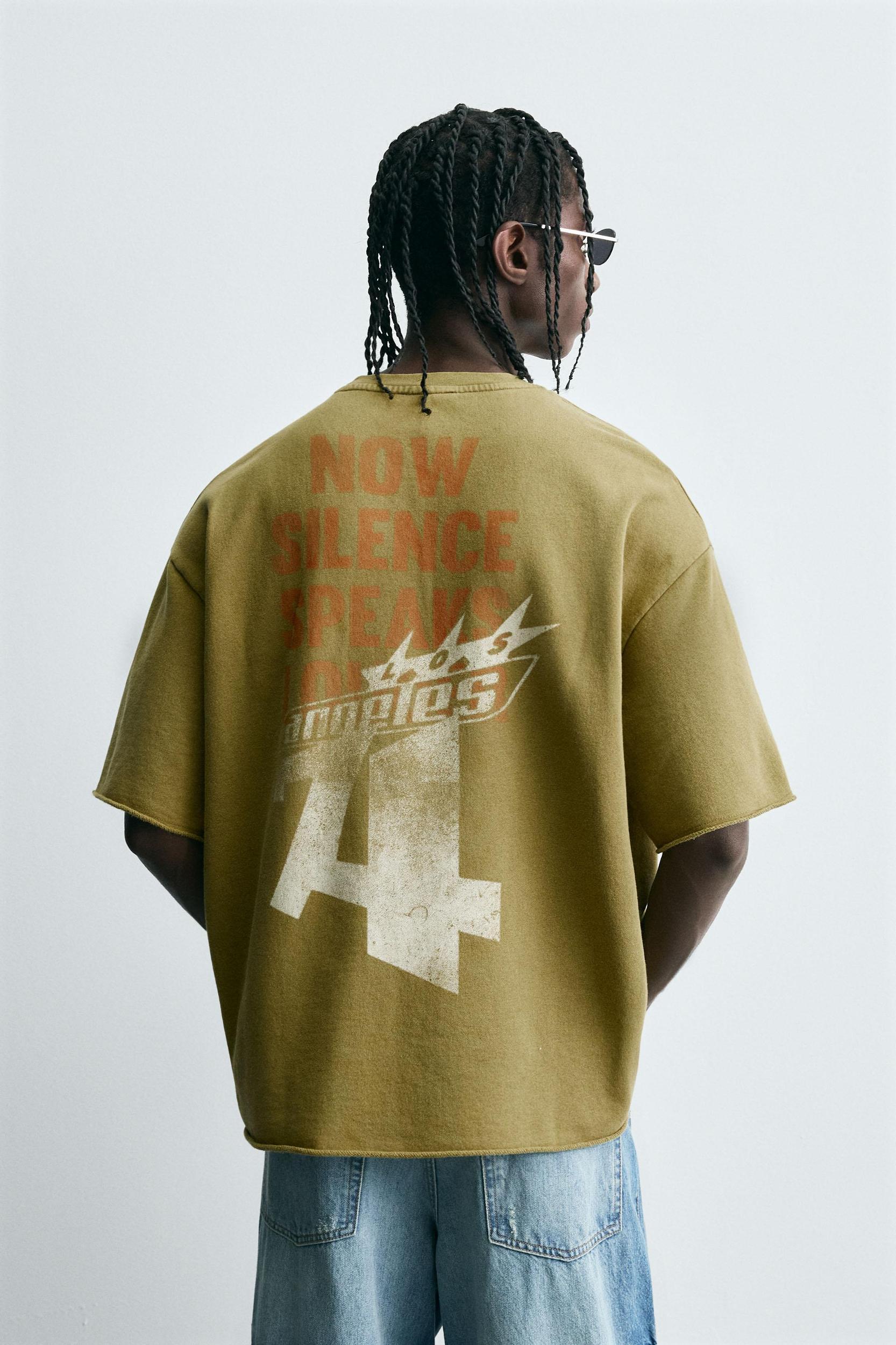 WASHED SWEATSHIRT WITH PRINTED TEXT Product Image