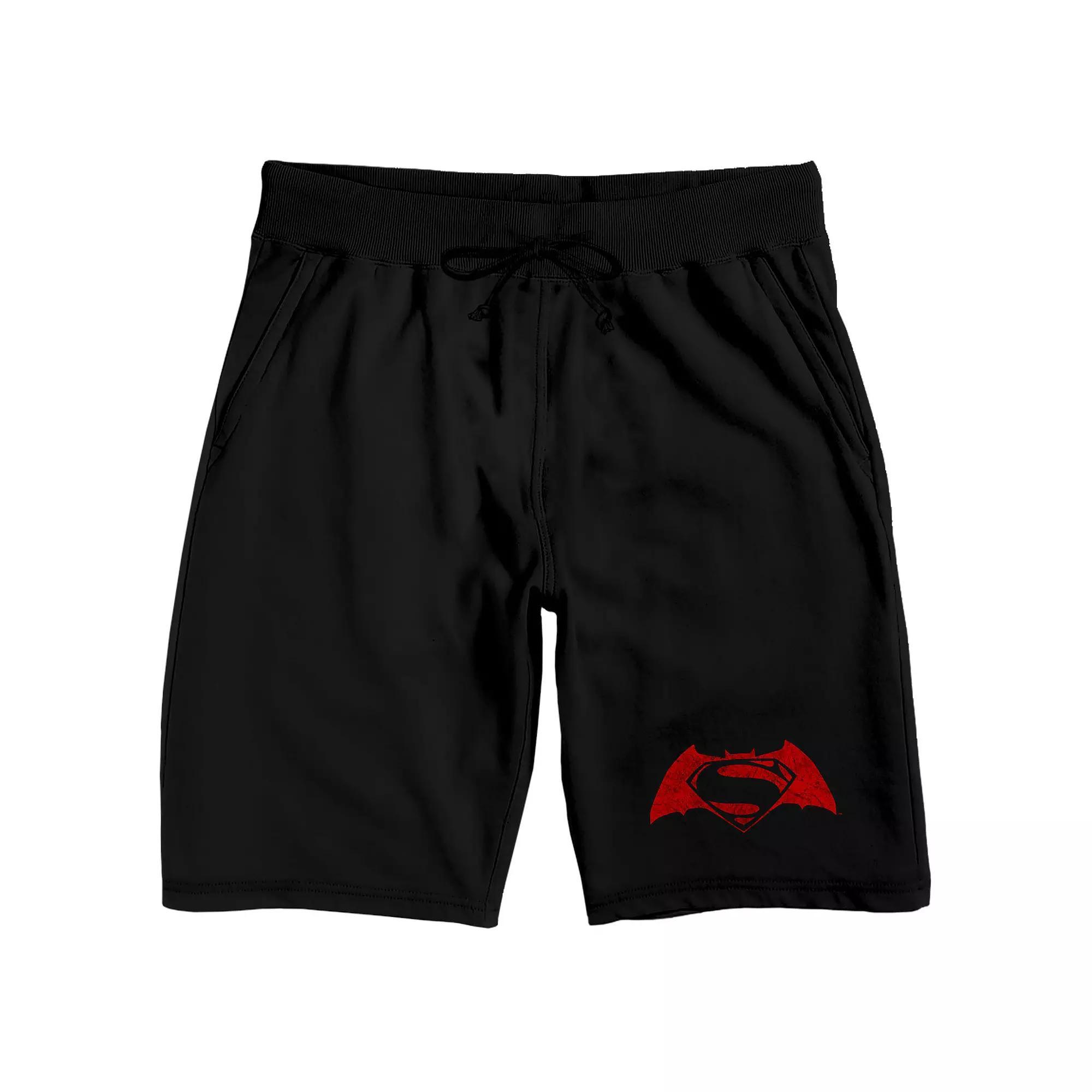 Men's DC Comics Batman Vs. Superman 9" Sleep Shorts, Size: XXL, Black Product Image