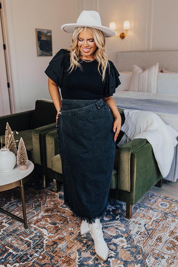 The Ashley Denim Skirt Curves Product Image