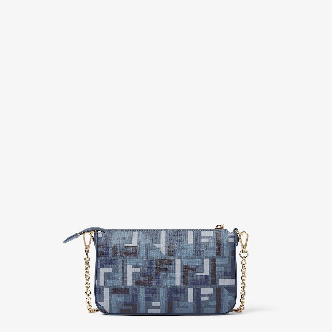 Baguette PouchBlue FF fabric pouch with chain Product Image